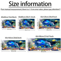 3D Underwater World Printed Kitchen Rug Non-slip Mat