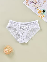 3 Pack Plus Size Floral Lace Cut Out Back High Stretch Panties Set