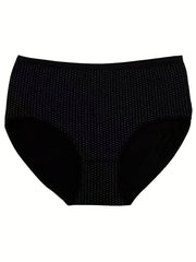 4 Pack Plus Size Pin Dot Print High Stretch Soft Comfort Underwear Set