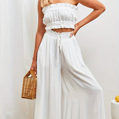 Boho Drawstring Wide Leg Pants for Women