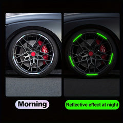 20pcs Wheel Luminous Reflective Stickers Fluorescent Green Stripes