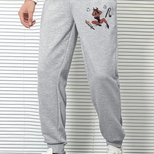 Men's Cartoon Woman Print Joggers Pants