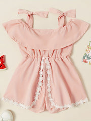 Toddler Girls Cold Shoulder Rompers Kids Summer Clothes