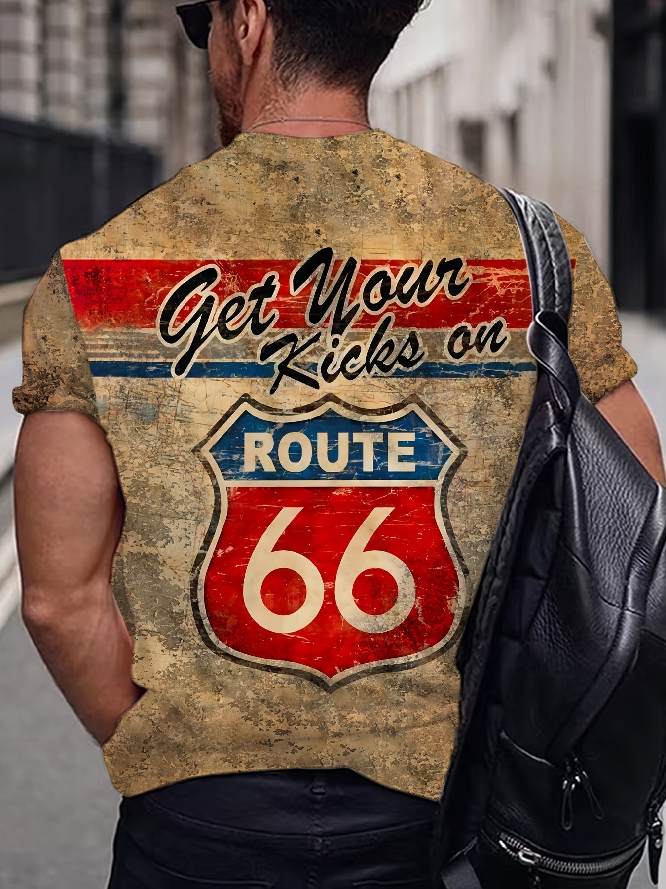 Motorcycle 3D Print Men's Retro Street Short Sleeve T Shirt