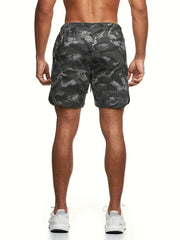 Camouflage Print Men's Comfy Drawstring Shorts