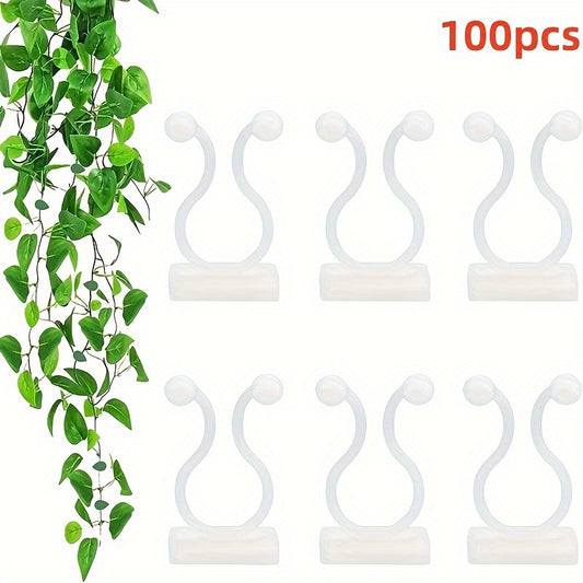 100pcs Plant Climbing Wall Clip Self-Adhesive Hooks