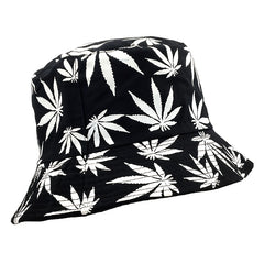 Maple Leaf Print Fisherman's Hat Sun Visor Large Eaves Hat