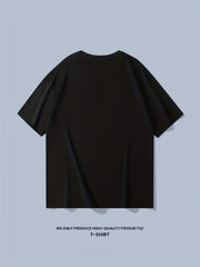 Solid Cotton Retro Letter Print Men's Graphic Crew Neck T shirt