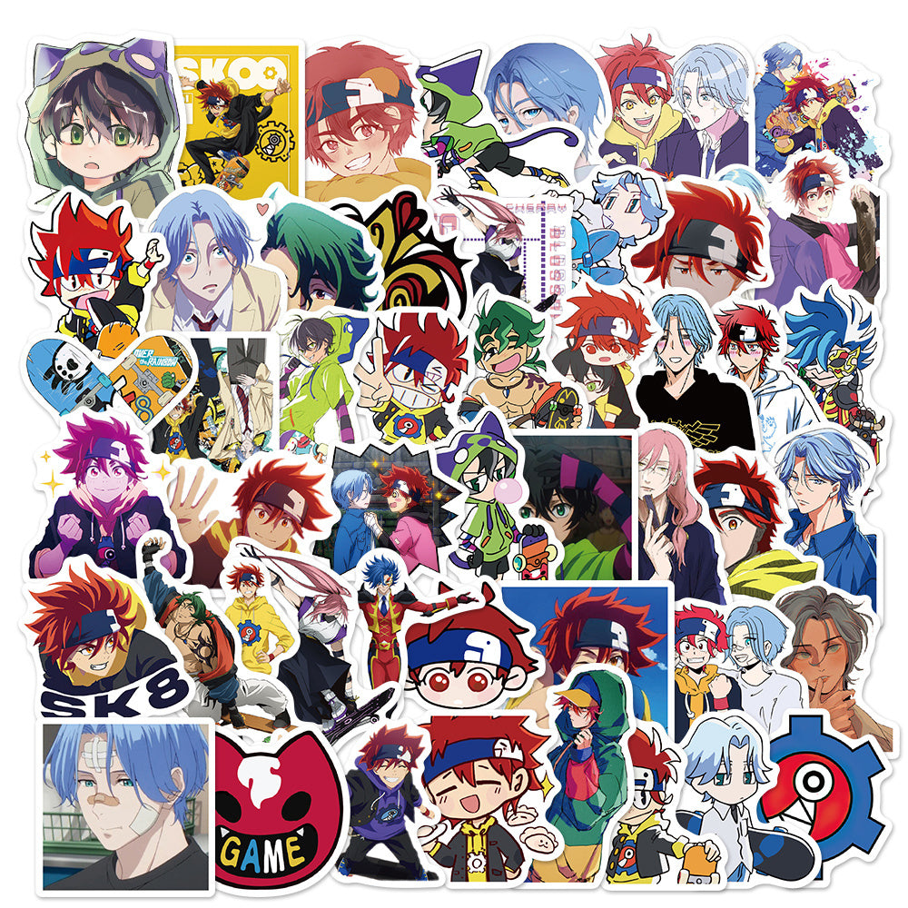 50sheets Anime Cartoon Graffiti Sticker for Ipad Luggage Car Notebook Computer