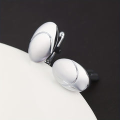 Glossy Nail-Shaped Business French Cufflinks 2-Pack