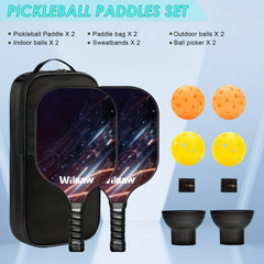 Pickleball Paddles Set with 1 Pair of Paddles, 5 Indoor & 2 Outdoor Balls
