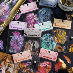 Artistic Feather Sticker Set - 40 Sheets of Stylish Journal Decorations
