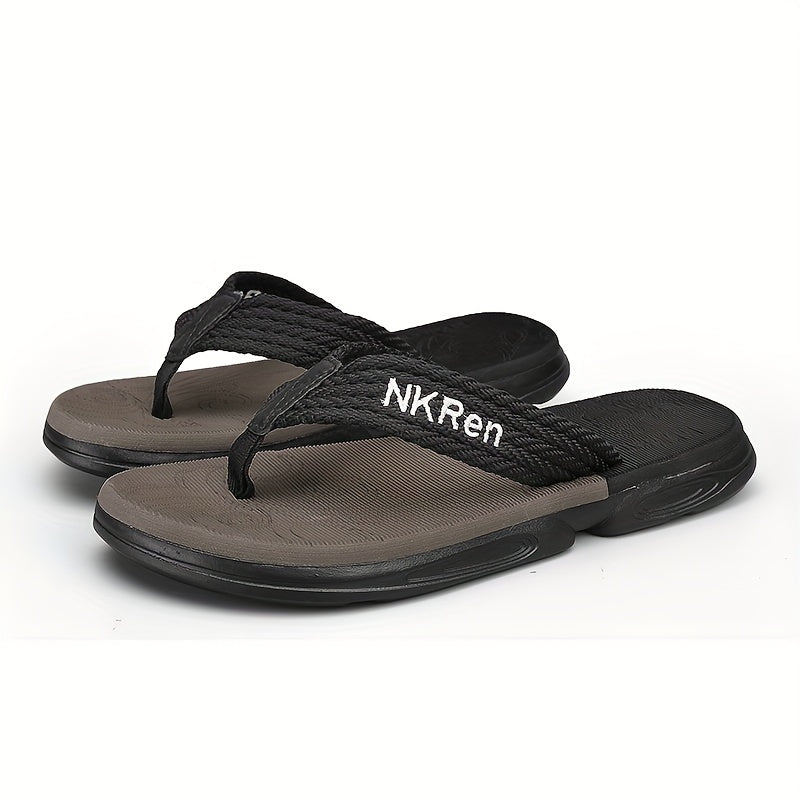 Men's Casual Slip On Flip Flops with Arch Support Lightweight Non-slip Sandals