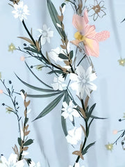 Floral Print Short Sleeve Casual Dress with Pockets