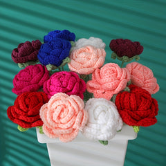 Crochet Wool Eternal Flower Round Rose Handicrafts Family Lover Gift