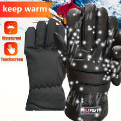 Men's Winter Warm Leather Gloves Touch Screen Thickened And Velvet Outdoor