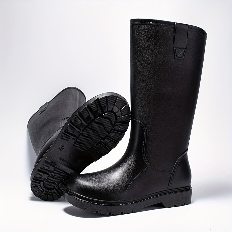 Men's High Top Rain Boots Waterproof Galoshes for Outdoor Walking