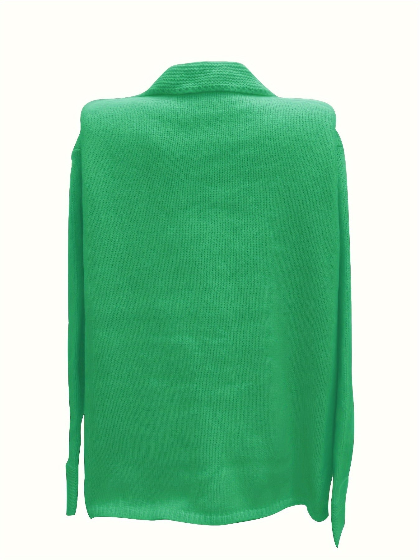 Casual Cardigan Women's Plus Solid Button Up Long Sleeve