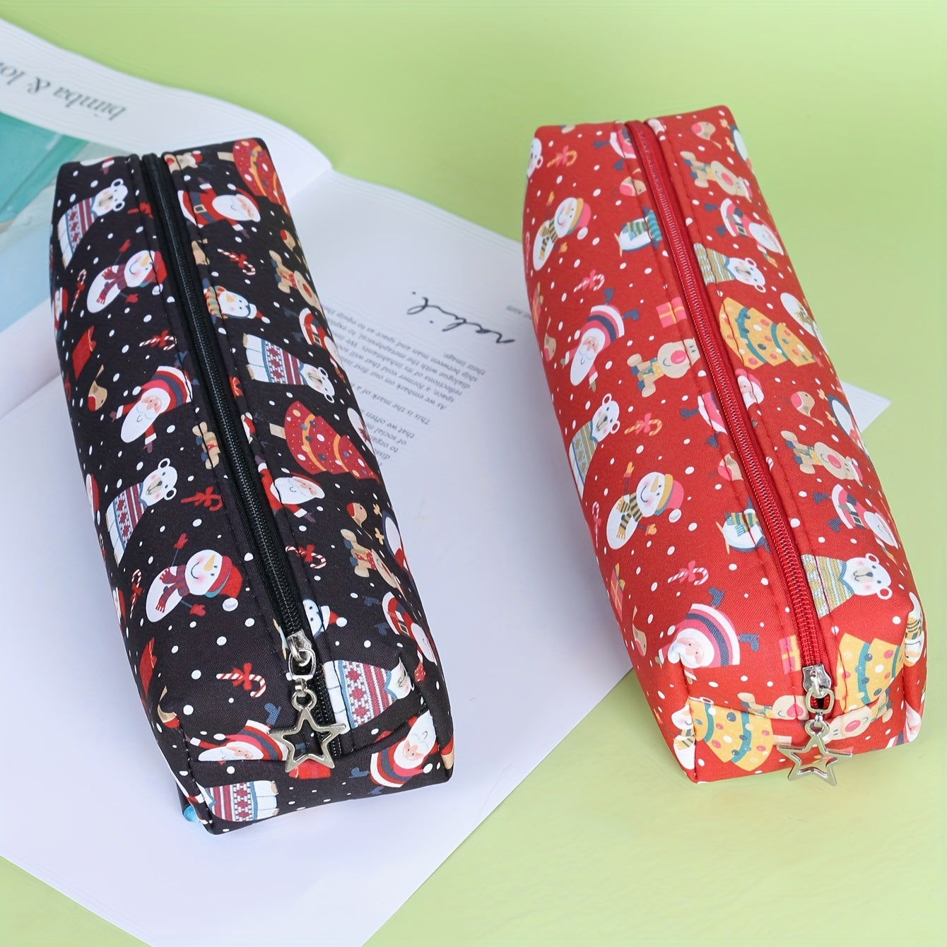 Christmas Snowman Pencil Case Holiday Style Stationery