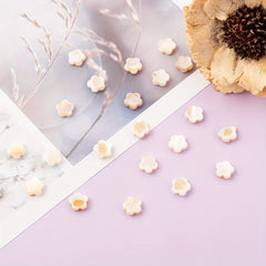 30pcs Freshwater Shell Flower Spacer Beads for Jewelry Making
