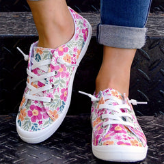Colorful Floral Pattern Flat Shoes Women's Shallow Mouth Casual Shoes