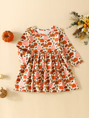 Baby Cartoon Graphic Long Sleeve Dress