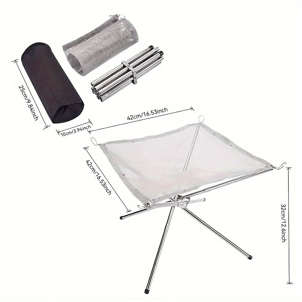 Portable Garden Fire Pit 4 Legs Collapsible Fire Pits Fireplace