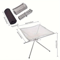 Portable Garden Fire Pit 4 Legs Collapsible Fire Pits Fireplace