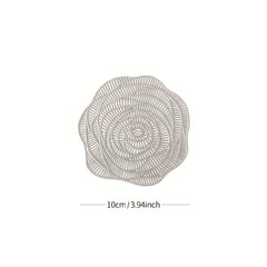 10pcs Flower Coasters Plastic Hollow Out Cup Coasters PVC Drink Coasters