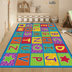 Colorful Alphabet Game Large Carpet Area Carpet Soft Machine Washable