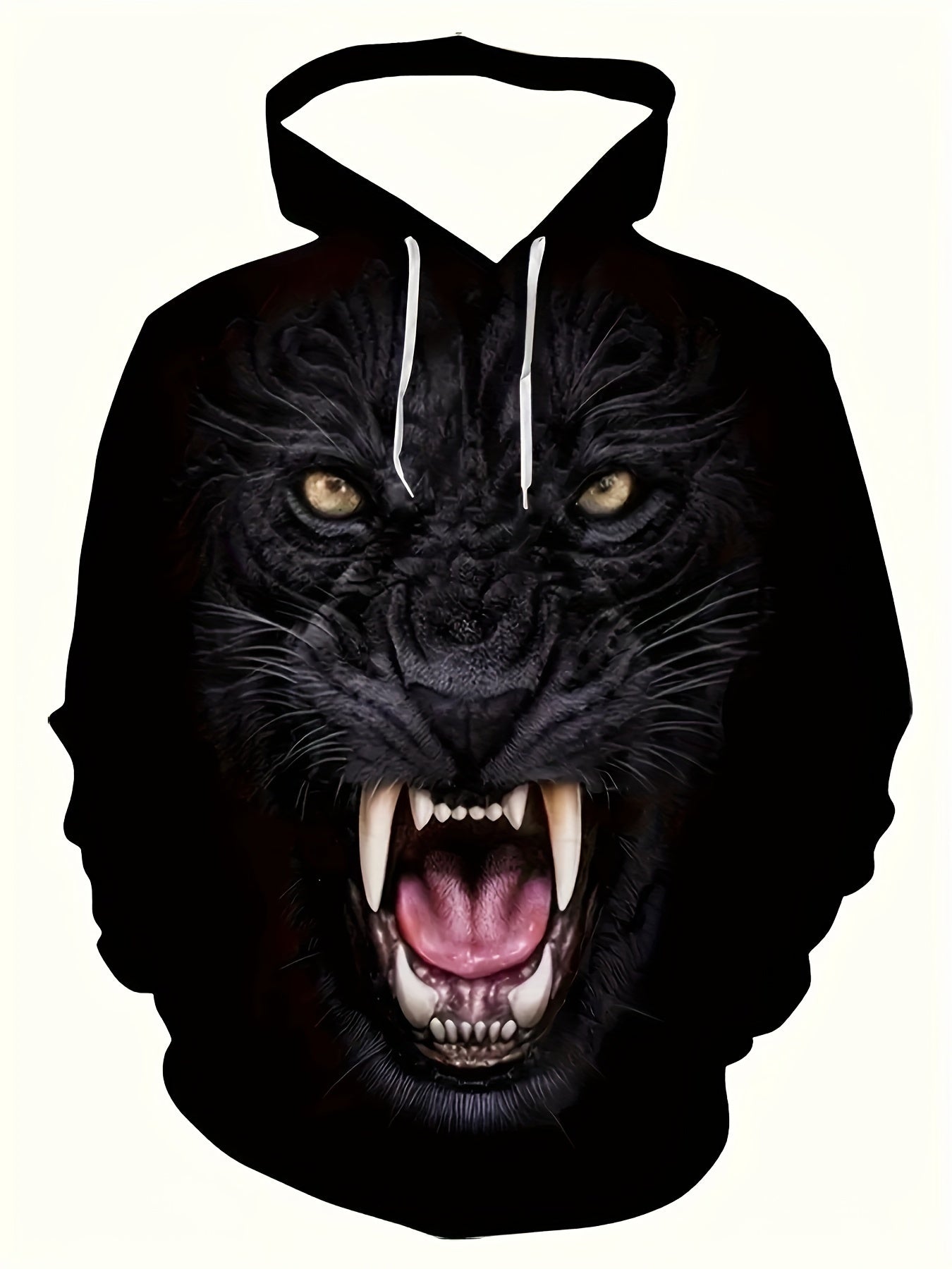 Men's 3D Print Animal Hoodie with Kangaroo Pocket