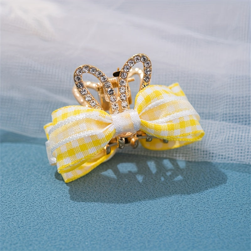 Child's Double Sided Butterfly Bow Rabbit Ear Crown Hair Clip