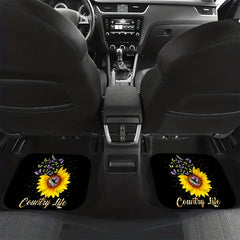 Sunflower & Butterfly Car Seat Covers Set Front & Rear Seat Mats Car Interior
