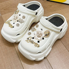 Women's Platform Clogs With Charms Outdoor Beach Garden Shoes