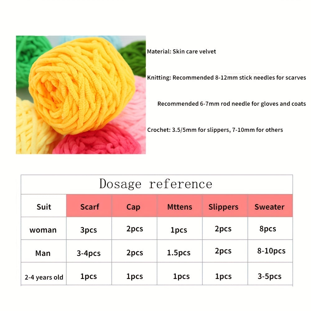 2pcs Chunky Yarn for Knitting & Crocheting Slippers Scarf