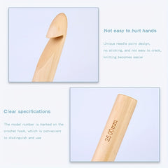 11pcs Wooden Crochet Hooks 25mm Wooden Handle Crochet Hook Bamboo Knitting Croch
