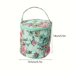 Wool Yarn Storage Bag Decorative Printed Cylindrical Knitting Yarn Storage