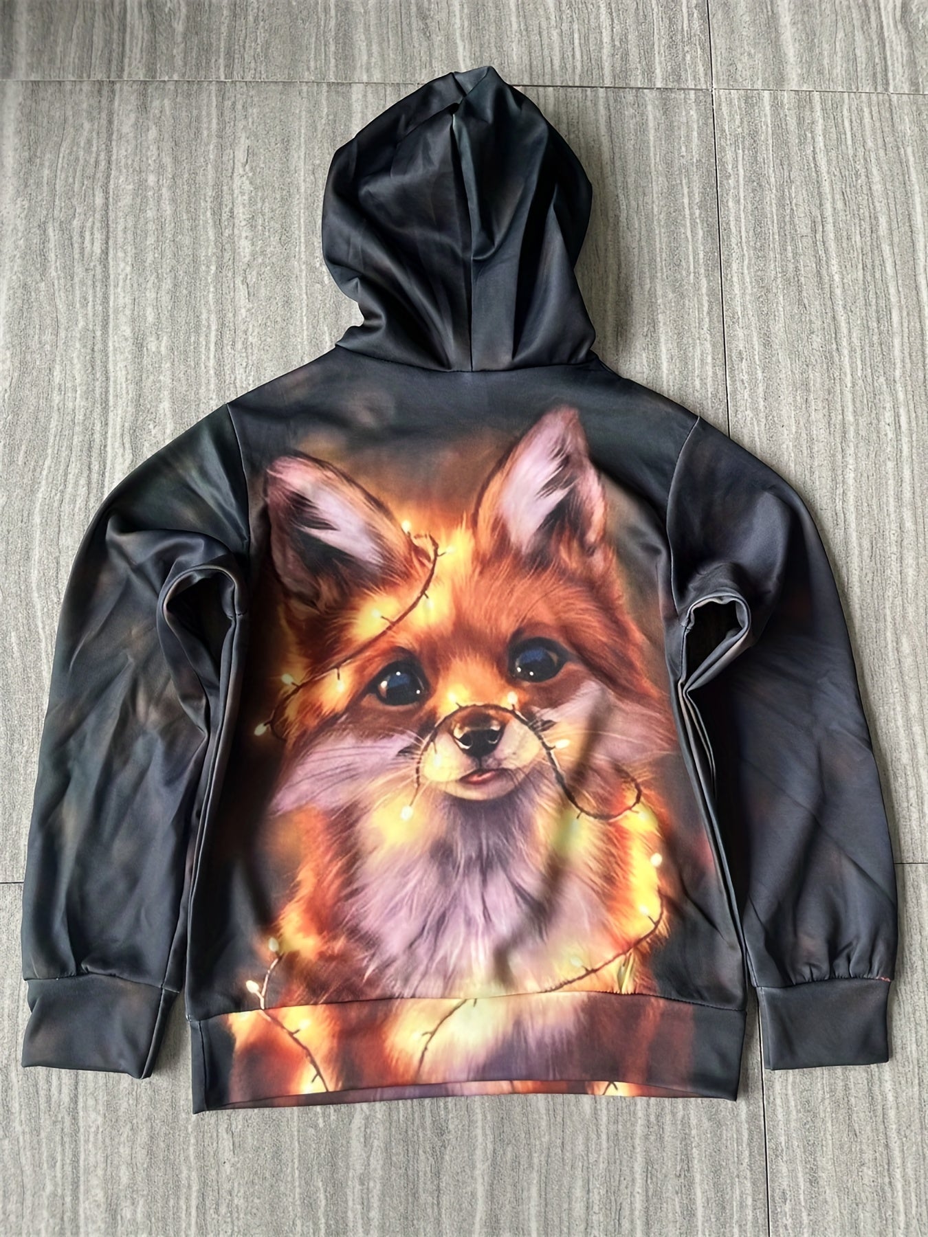 Kids Cartoon Fox Hoodie, Boys/Girls Hooded Sweatshirt, Top for 4-14 Years