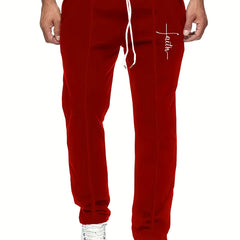 Faith Letter Print Casual Graphic Pants For Men