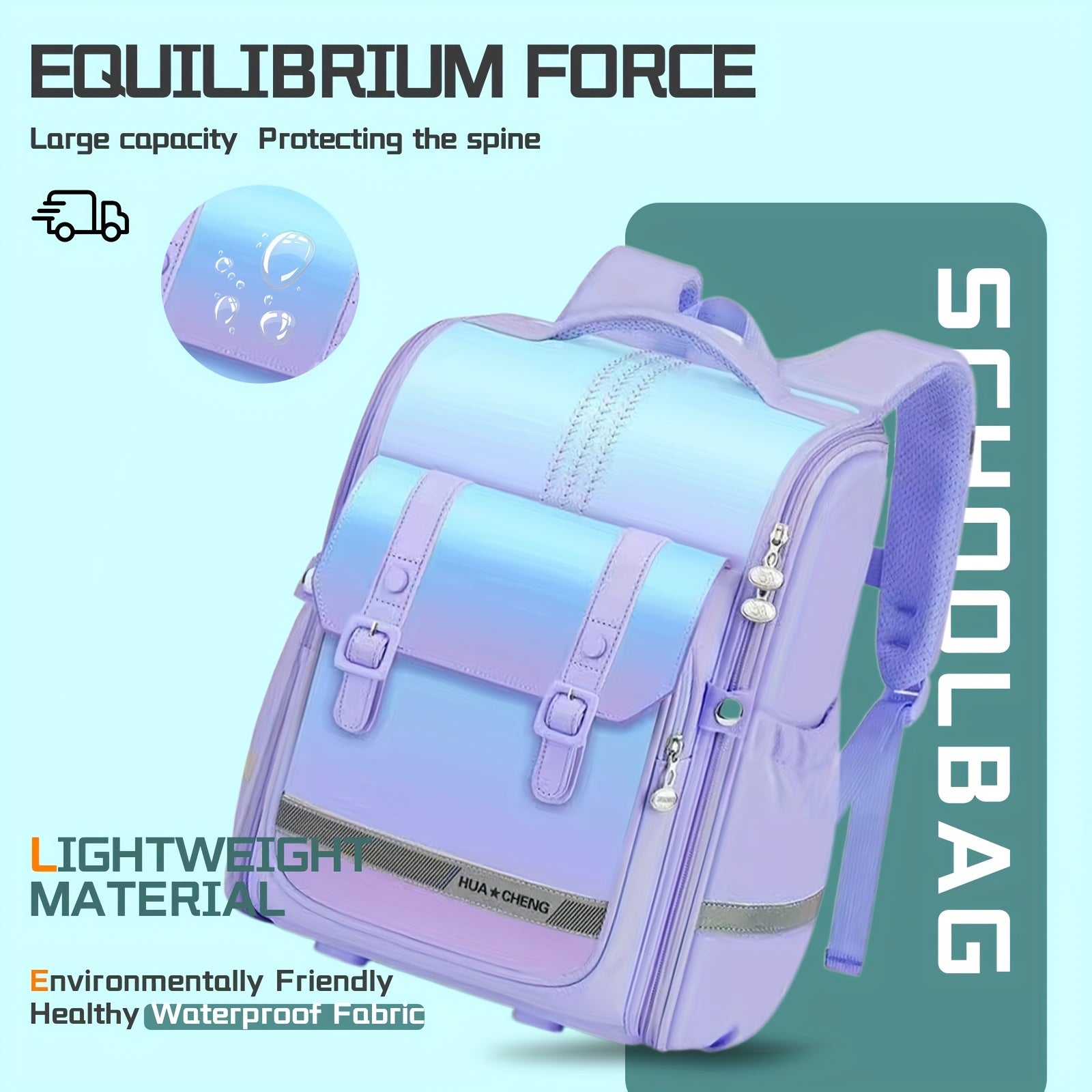 Lightweight School Bag Large Capacity Spine Protection Backpack