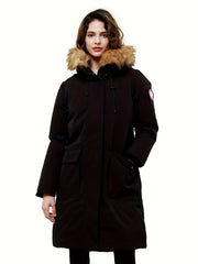 Women's Down Parka Jacket Insulated Thermal Winter Hooded Coat