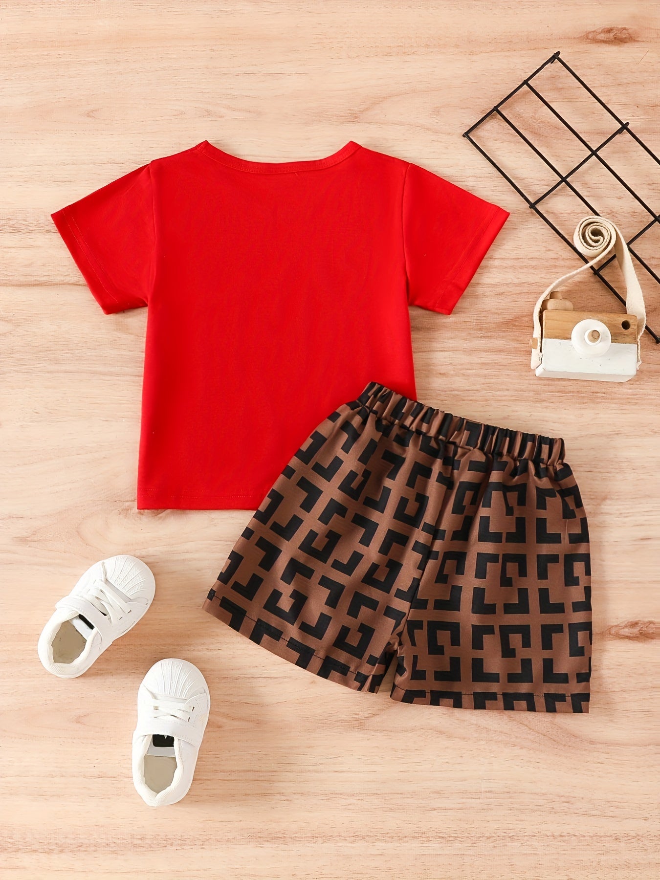 Boys Crossbody Bag Print T-shirt & Shorts Set