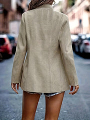 Solid Long Sleeve Blazer With Pockets