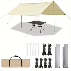 5x5m Camping Canopy With Poles - Waterproof & Lightweight UPF50
