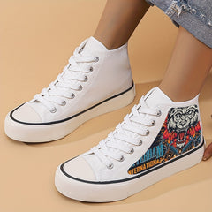 Horror Pattern Lightweight High Top Canvas Sneakers