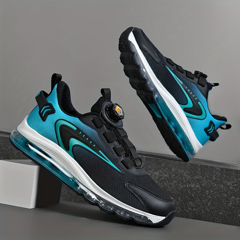 Men's Rotary Buckle Sneakers Air Cushion Athletic Shoes Shock absorbing