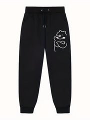 Cartoon Animal Pattern Joggers Men's Casual Loose Fit Pants