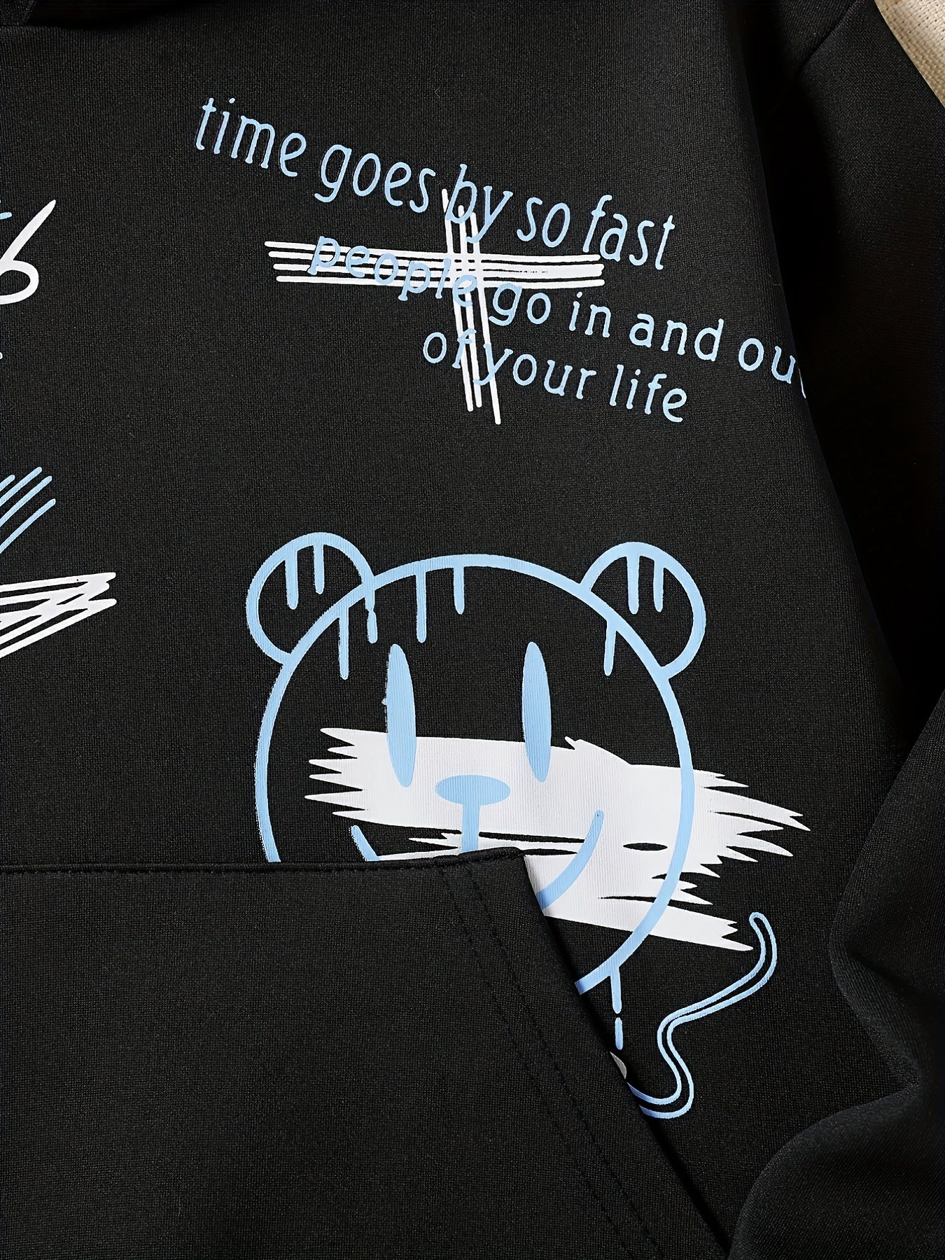 Cartoon Graffiti Print Boys Hooded Sweatshirt for Kids