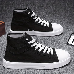 Women's Mid Top Canvas Shoes Casual Lace Up Outdoor Shoes
