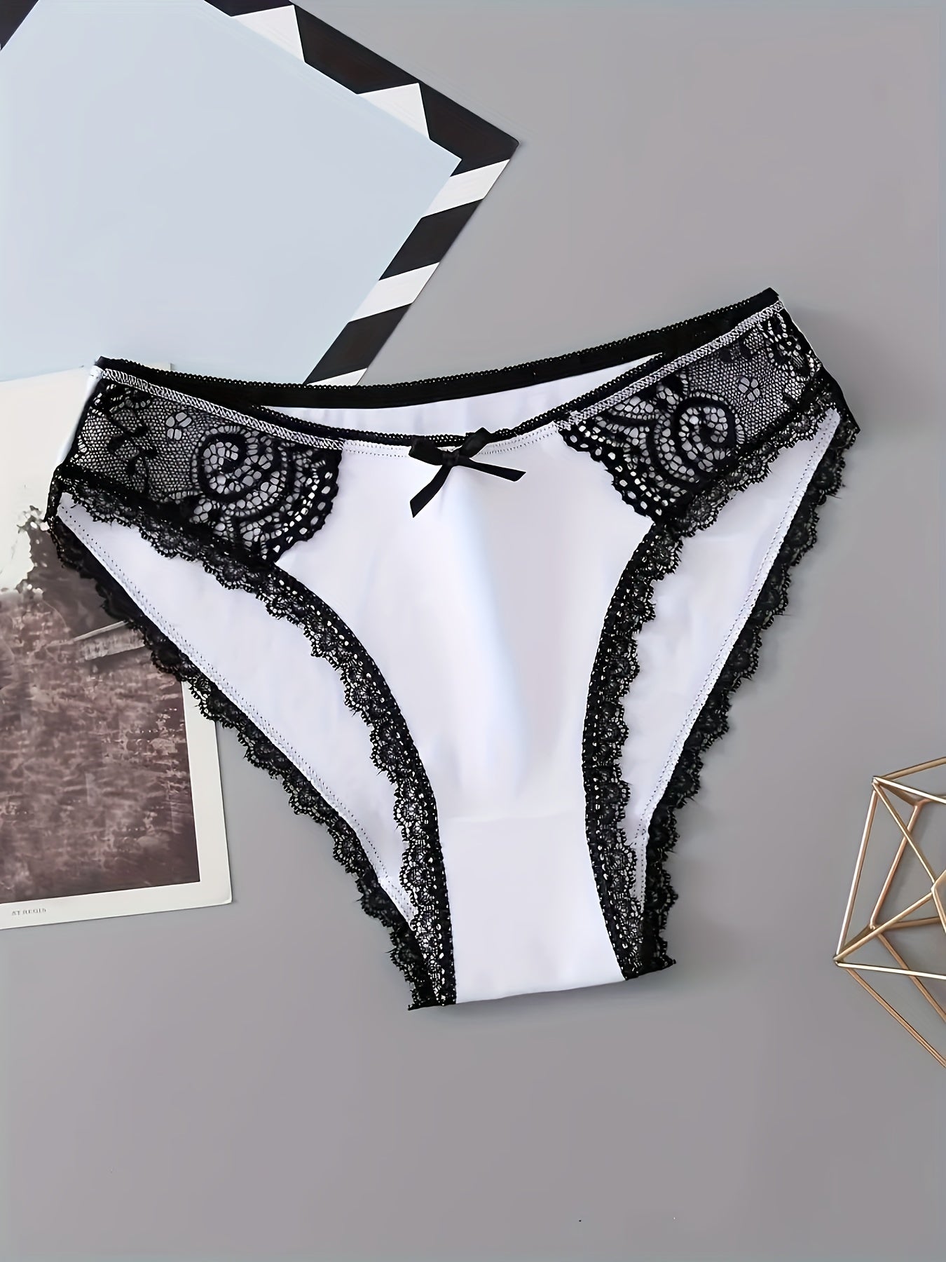 6pcs Lace Briefs Comfy Stretchy Intimates Panties Women's Lingerie